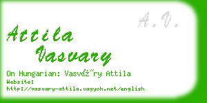 attila vasvary business card